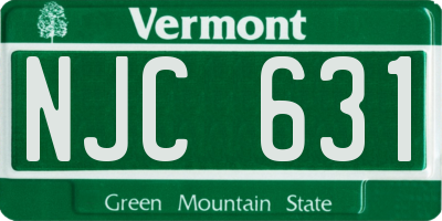 VT license plate NJC631