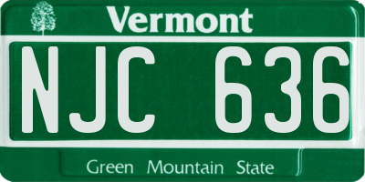 VT license plate NJC636