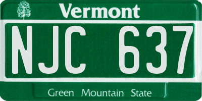 VT license plate NJC637