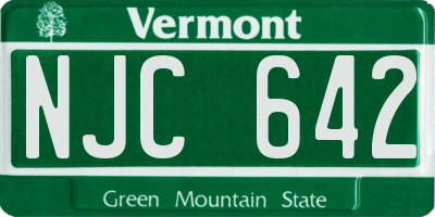 VT license plate NJC642
