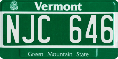 VT license plate NJC646