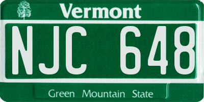VT license plate NJC648