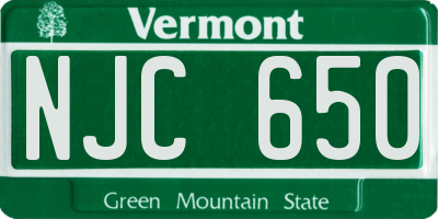 VT license plate NJC650