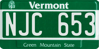 VT license plate NJC653