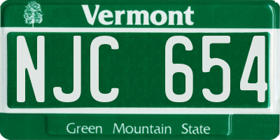 VT license plate NJC654