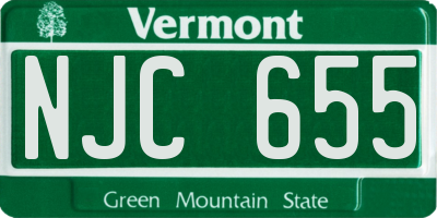 VT license plate NJC655
