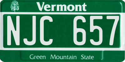 VT license plate NJC657