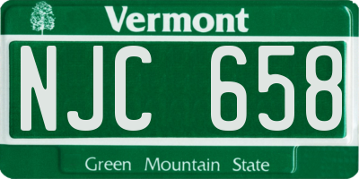 VT license plate NJC658