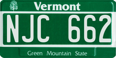VT license plate NJC662