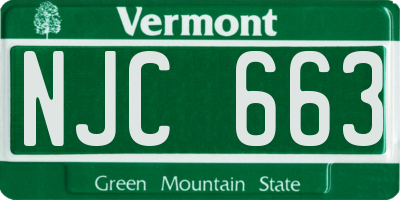VT license plate NJC663