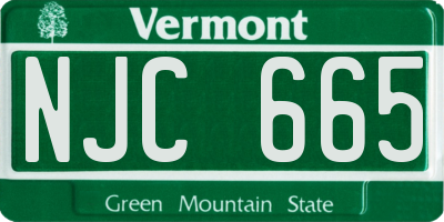 VT license plate NJC665