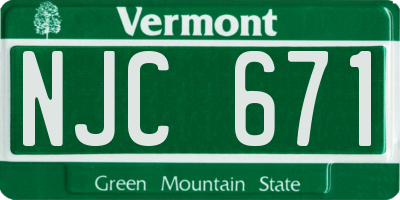 VT license plate NJC671