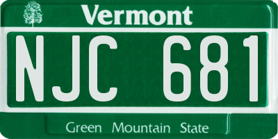 VT license plate NJC681