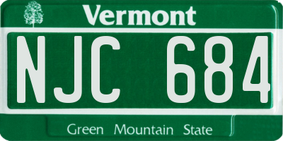 VT license plate NJC684