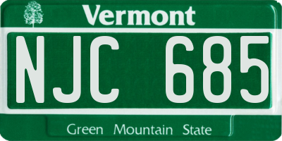 VT license plate NJC685