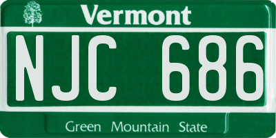 VT license plate NJC686