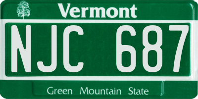 VT license plate NJC687