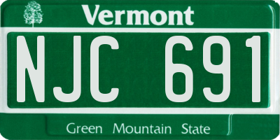 VT license plate NJC691