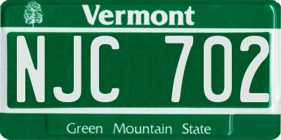 VT license plate NJC702
