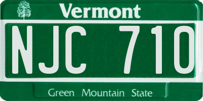 VT license plate NJC710