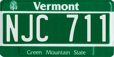 VT license plate NJC711