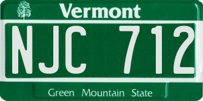 VT license plate NJC712