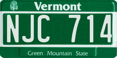 VT license plate NJC714
