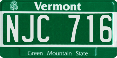 VT license plate NJC716