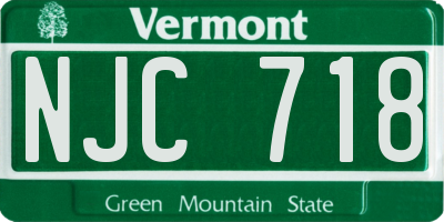 VT license plate NJC718