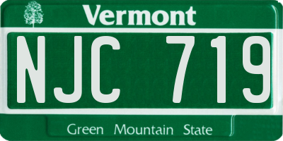 VT license plate NJC719