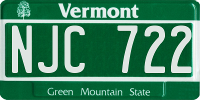 VT license plate NJC722