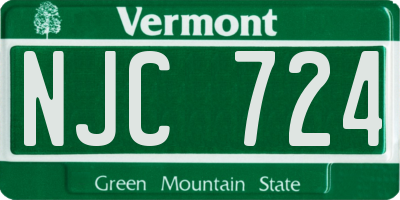 VT license plate NJC724
