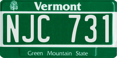 VT license plate NJC731