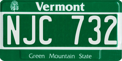 VT license plate NJC732