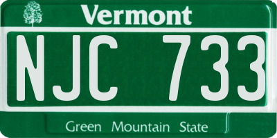 VT license plate NJC733