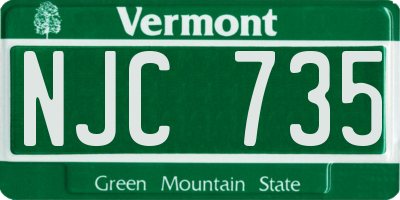 VT license plate NJC735