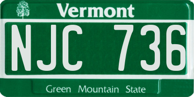 VT license plate NJC736