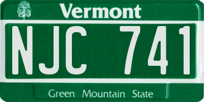 VT license plate NJC741