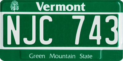 VT license plate NJC743