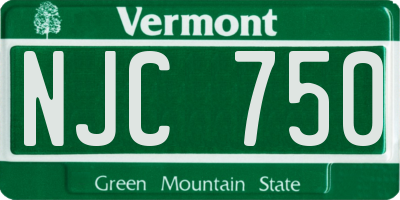 VT license plate NJC750