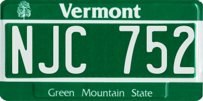 VT license plate NJC752