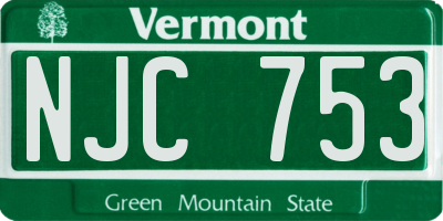 VT license plate NJC753