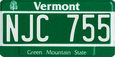 VT license plate NJC755