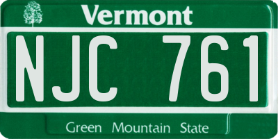 VT license plate NJC761