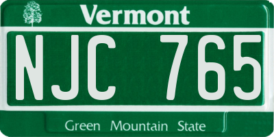 VT license plate NJC765