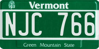 VT license plate NJC766