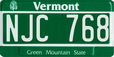 VT license plate NJC768