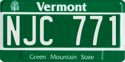 VT license plate NJC771
