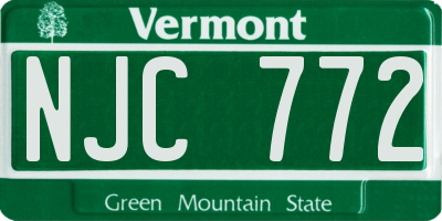 VT license plate NJC772