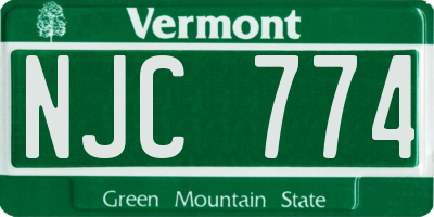 VT license plate NJC774
